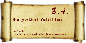 Bergenthal Achilles névjegykártya